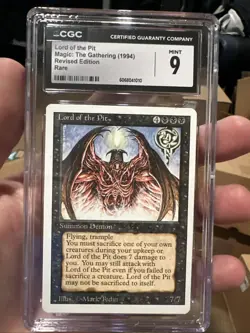 MTG Magic Revised Lord of the Pit CGC 9 Mint Vintage Magic 1994 - Image 1