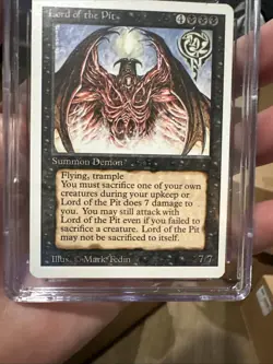 MTG Magic Revised Lord of the Pit CGC 9 Mint Vintage Magic 1994 - Image 2