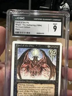 MTG Magic Revised Lord of the Pit CGC 9 Mint Vintage Magic 1994 - Image 3