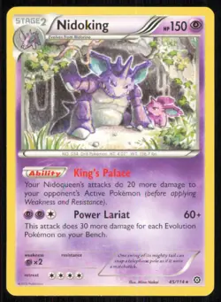 Nidoking 45/114 Rare Steam Siege Pokemon Moderately Played - Image 1