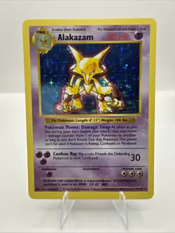 Pokemon TCG Alakazam 1/102 Base Set Shadowless Holo Rare 1999 WOTC VTG - Image 1