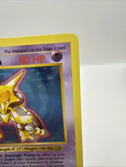 Pokemon TCG Alakazam 1/102 Base Set Shadowless Holo Rare 1999 WOTC VTG - Image 3