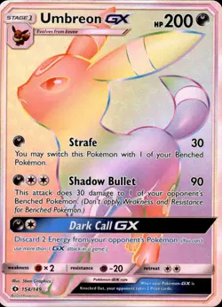 Umbreon GX (Secret) 154/149 Holo - Pokemon SM Base Set - LP - Image 1