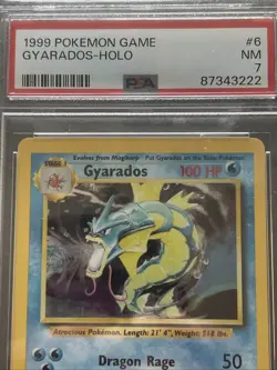 🔥 PSA 7 Swirl Gyarados Holo Base Set 2 #7/130 Vintage WOTC Pokemon - Image 2