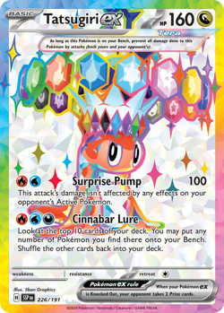 TATSUGIRI EX 226/191 ULTRA RARE SURGING SPARKS POKEMON NEAR MINT - Image 1