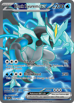 BLACK KYUREM EX 218/191 ULTRA RARE SURGING SPARKS POKEMON NEAR MINT - Image 1