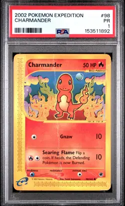 2002 POKEMON EXPEDITION #98 CHARMANDER PSA 1 - Image 1