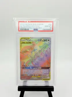 Pokemon TCG Moltres & Zapdos & Articuno GX 69/68 Hidden Fates Holo PSA 10 - Image 1