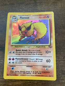 Pokemon TCG Flareon Jungle 3/64 Holo Unlimited Holo Rare - Image 1