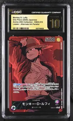 CGC Pristine 10 Monkey. D. Luffy (010) EB02-010 One Piece TCG Japanese - Image 1
