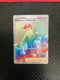 Pokemon Professor's Research Pokemon GO Secret Rare Full Art Holo 084/078 NM - Image 1