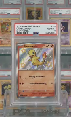 Pokemon Charmander SV: Paldean Fates 109/091 Holo Shiny Rare PSA 10 EN - Image 1