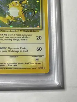 PSA 7 Raichu 14/102 Pokemon Base Set Unlimited Holo Rare TCG NM - Image 5