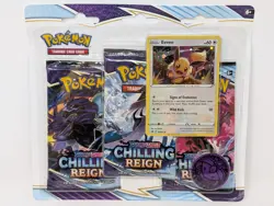 New and Sealed Pokemon TCG Sword and Shield Chilling Reign Eevee 3 Pack Blister - Image 1