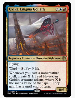 MTG Ovika, Enigma Goliath - Phyrexia All Will Be One ONE 2023 NM Mythic Rare - Image 1