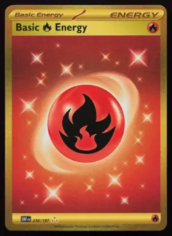 Basic Fire Energy 230/197 Hyper Rare Obsidian Flames Pokemon English NM - Image 1