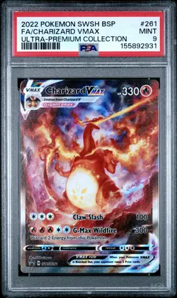 2022 POKEMON SWSH BLACK STAR PROMO #261 FULL ART/CHARIZARD VMAX PSA 9 - Image 1