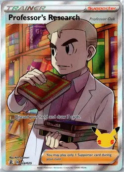 Pokemon Card - Professor's Research (Professor Oak) 024/025 Celebrations NM - Image 1