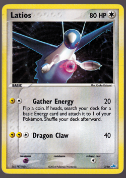 Latios 2/10 EX Trainer Kit 1 Holo Pokemon Card 2004 HP - Image 1