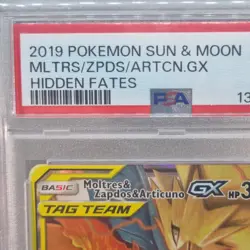 PSA 10 MOLTRES ZAPDOS ARTICUNO GX 44/68 S&M Hidden Fates - Pokemon Card 2019 GM - Image 3