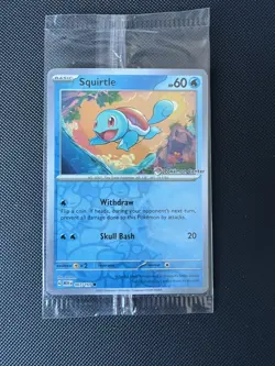 Pokemon Center Stamped Reverse Holo Squirtle Promo Card 007/165 Sealed - Image 1