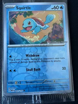 Pokemon Center Stamped Reverse Holo Squirtle Promo Card 007/165 Sealed - Image 3