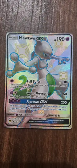 Mewtwo GX SV59/SV94 Hidden Fates Shiny Vault Holo Pokemon Card MP - Image 1