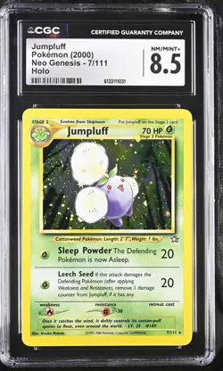 CGC 8.5 Jumpluff 7/111 Holo Neo Genesis Graded Pokemon Card - Image 1