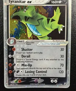 Pokemon TCG Tyranitar ex 111/115 Unseen Forces Holo MP - Image 4