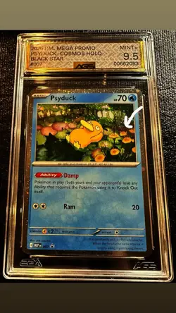 Pokemon TCG Mega Evolutions Promo 007 CosmoHolo Psyduck 9.5/Flower Swirl. Rare🌀 - Image 1