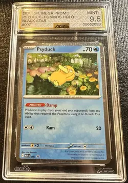 Pokemon TCG Mega Evolutions Promo 007 CosmoHolo Psyduck 9.5/Flower Swirl. Rare🌀 - Image 2