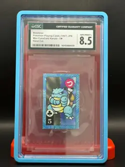 Pokemon Blastoise 1997 Mini CoroCoro Karuta Hand Cut cgc 8.5 graded pop 3 - Image 1