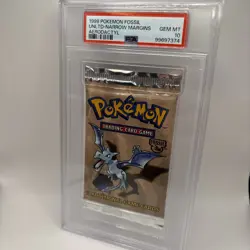 PSA 10 Pokemon 1999 Fossil Booster Pack Unlimited Narrow Margins Aerodactyl - Image 5