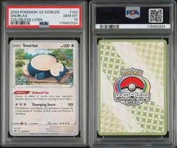 PSA 10 - Snorlax 143/196 Worlds 2023 Colorless Lugia Deck Pokemon TCG POP 25 - Image 3