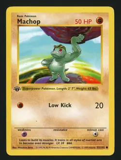 Machop MP 52/102 - 1st Edition Base Set Shadowless - Pokemon 1999 (B) - Image 1
