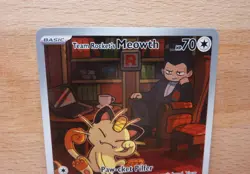 Team Rocket's Meowth SV10: Destined Rivals 203/182 Illustration Rare NM Pokemon - Image 2