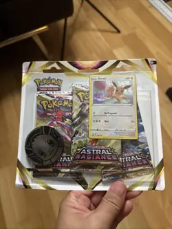 Pokemon TCG Sword and Shield Astral Radiance - Eevee - 3 Booster Blister Pack - Image 1