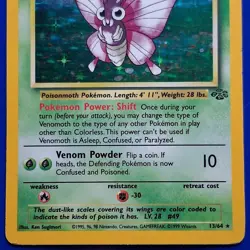 POKEMON TCG 1999 VENOMOTH 13/64 JUNGLE UNLIMITED HOLO RARE MP VINTAGE GRASS BUG - Image 4