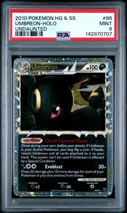 2010 POKEMON HEARTGOLD & SOULSILVER UNDAUNTED #86 UMBREON HOLO PSA 9 *NEW CERT* - Image 1