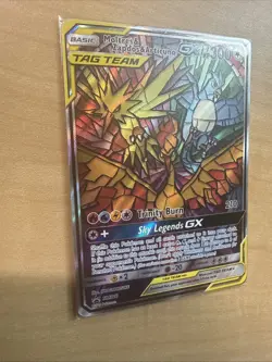 2019 Pokemon Moltres Zapdos Articuno GX #SM210 Stained Glass Promo Sealed - Image 4
