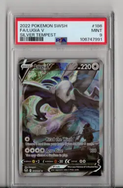 2022 Pokemon SWSH Silver Tempest #198 FA Lugia V PSA 9 MINT - Image 1