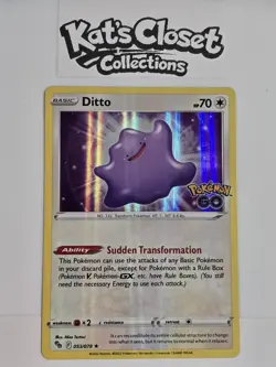 Pokemon Ditto 053/078 Pokemon GO Holo Light Play - Image 1
