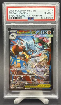 2025 Pokemon Meg En Special Illustration Rare #179 Mega Lucario Ex PSA 10 - Image 1