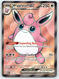 Wigglytuff ex 187/165 Ultra Rare 151 Pokemon Holo 2023 NM - Image 1