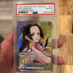 Namco One Piece Boa Hancock OP14-041 Alternate Art Foil Leader EN PSA 10 - Image 1