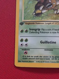 Pokemon 1st Edition Pinsir 9/64 Jungle TCG Rare Holo Card 1999 WOTC - Image 5