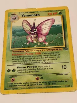 Venomoth - Jungle 29/64 - Non-Holo (Rare) Pokemon Card 1999 - Image 1