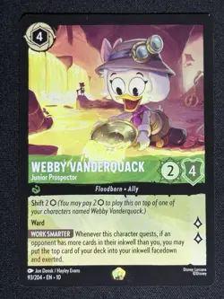 Webby Vanderquack Junior Prospector 93/204 Legendary Lorcana Card Non Foil - Image 1