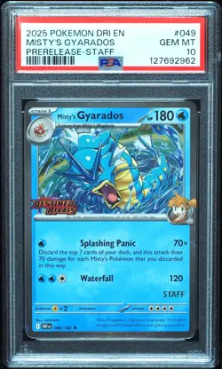 Misty's Gyarados STAFF Promo PSA 10 049/182 Destined Rivals Pokemon Card #962 - Image 1