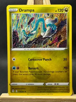 Drampa Rare Tomokazu Komiya Pokemon Trading Card Game Evolving Skies 119/203 NM - Image 1